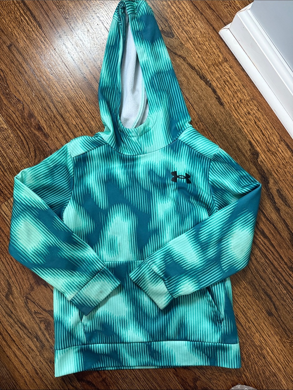 Under Armour Girls' Teal and Aqua Hooded Pullover